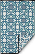 Fab Habitat Outdoor Rug - Waterproof, Fade Resistant, Reversible - Premium Recycled Plastic - Spanish Tile - Patio, Deck, Porch,