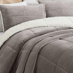 UGG Blissful Comforter Set Queen Down Alternative Polyester Light Brown Fawn