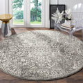 SAFAVIEH Evoke Collection 9 Round Grey/Ivory EVK256D Oriental Distressed Non-Shedding Dining Room Entryway Foyer Living Room Be