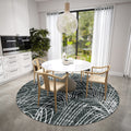 Addison Rugs Rylee Ary32 Grey Washable 8' X 8' Indoor Outdoor Round Rug, Easy Clean, Machine Washable, Non Shedding, Bedroom, Entry, Living Room, Dining Room, Kitchen, Patio Rug