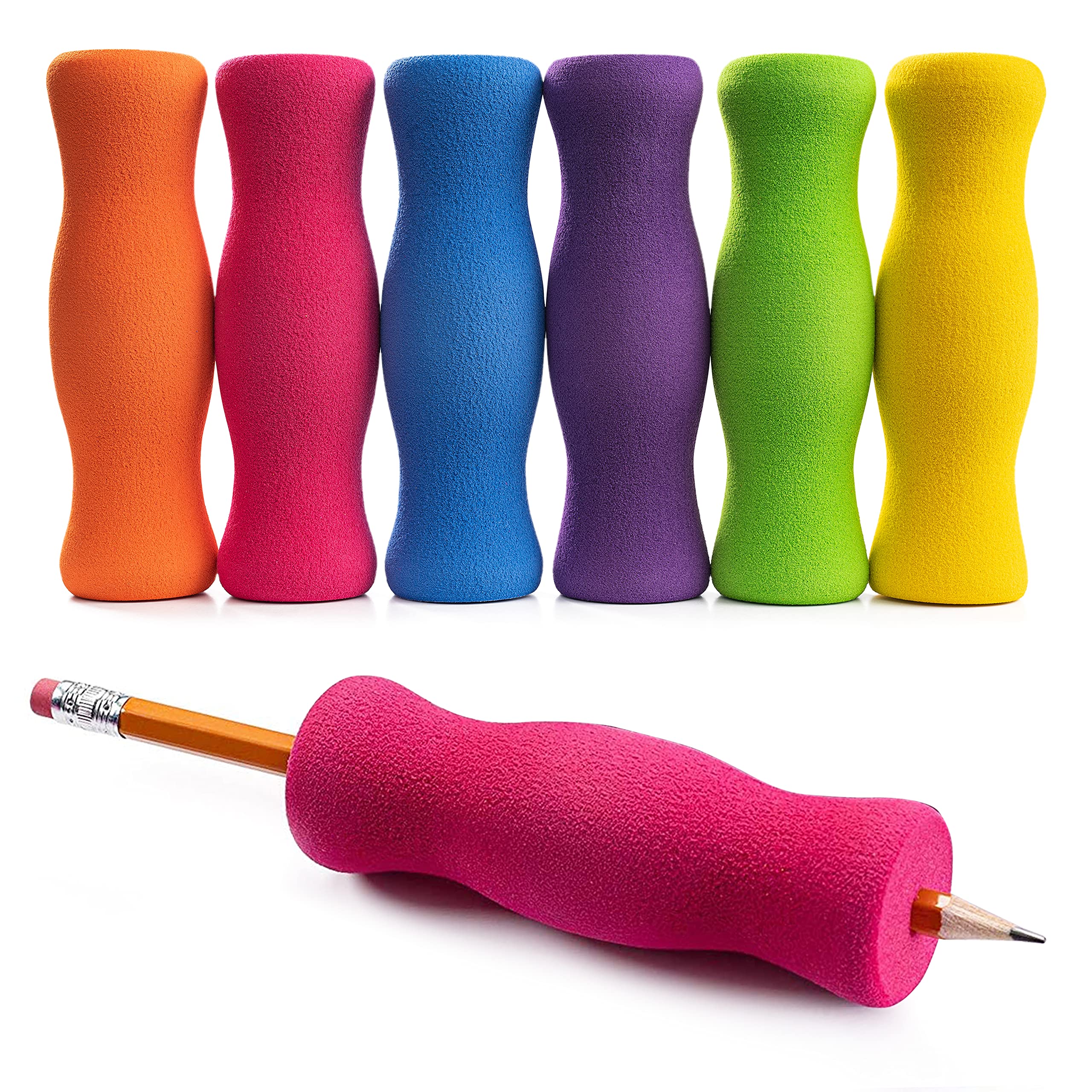 Special Supplies Long Foam Pencil Grips For Kids And Adults Colorful, Cushioned Holders For Handwriting, Drawing, Coloring | Erg