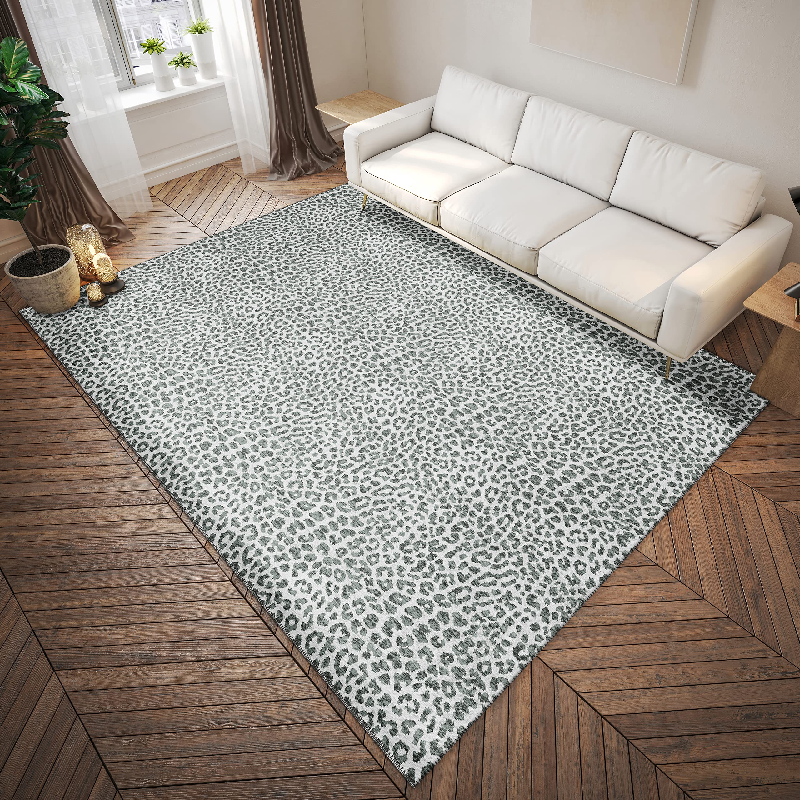 Addison Rugs Safari Asf32 Grey Washable 8' X 10' Indoor Outdoor Area Rug, Easy Clean, Machine Washable, Non Shedding, Bedroom, Entry, Living Room, Dining Room, Kitchen, Patio Rug