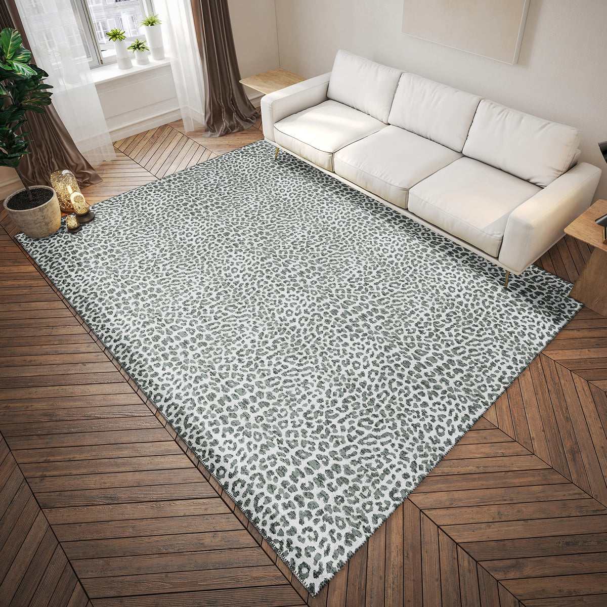 Addison Rugs Safari Asf32 Grey Washable 9' X 12' Indoor Outdoor Area Rug, Easy Clean, Machine Washable, Non Shedding, Bedroom, Entry, Living Room, Dining Room, Kitchen, Patio Rug