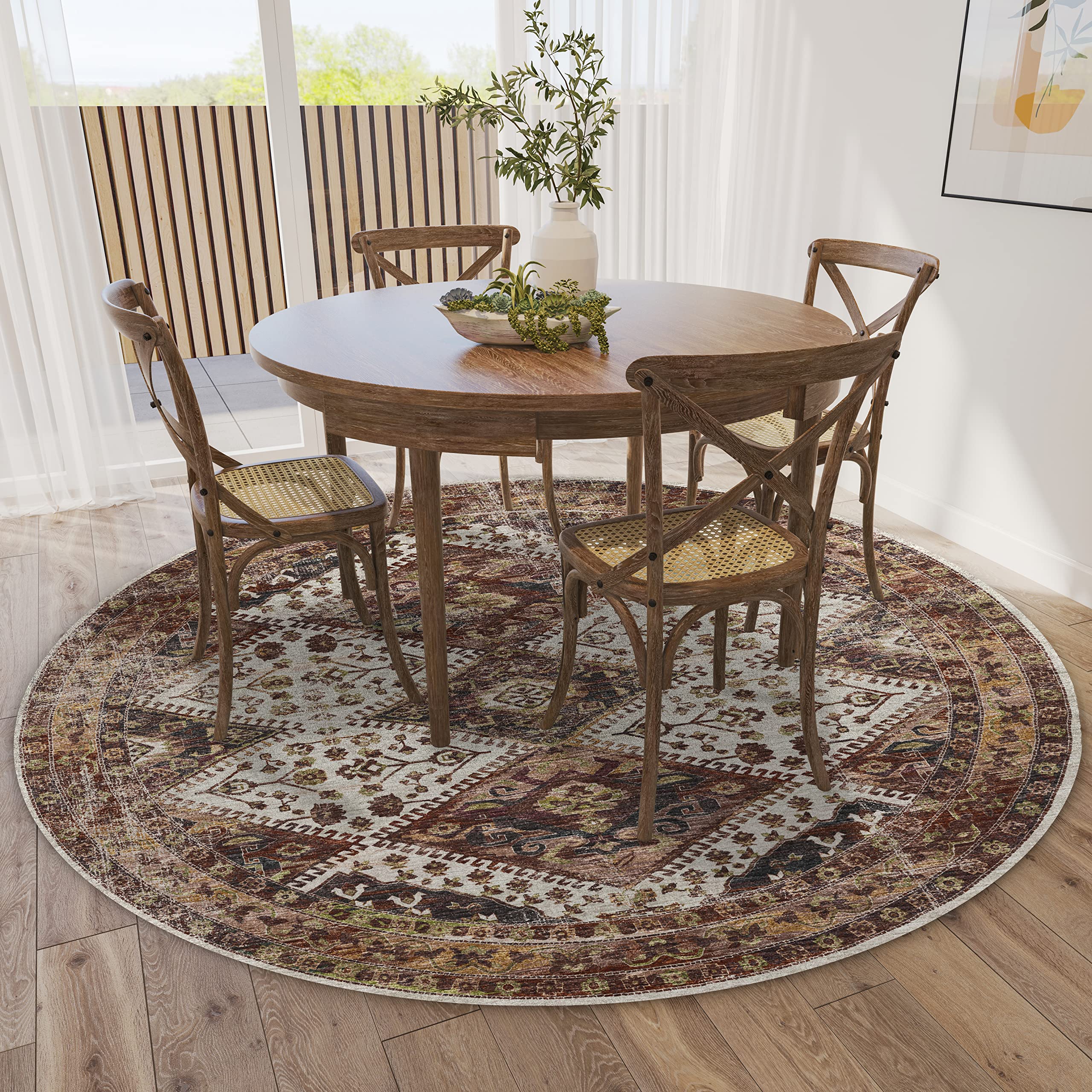 Dalyn Rugs Jericho Jc9 Putty 6' X 6' Rectangle Soft Round Rug, Easy Clean, Non Shedding, Bedroom, Entry, Living Room, Dining Room, Kitchen Rug