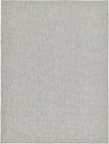 Unique Loom Collection Casual Transitional Solid Heathered Indoor/Outdoor Flatweave Area Rug (9' X 12' Rectangle, Light Gray/Ivo