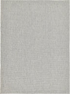 Unique Loom Collection Casual Transitional Solid Heathered Indoor/Outdoor Flatweave Area Rug (9' X 12' Rectangle, Light Gray/Ivo