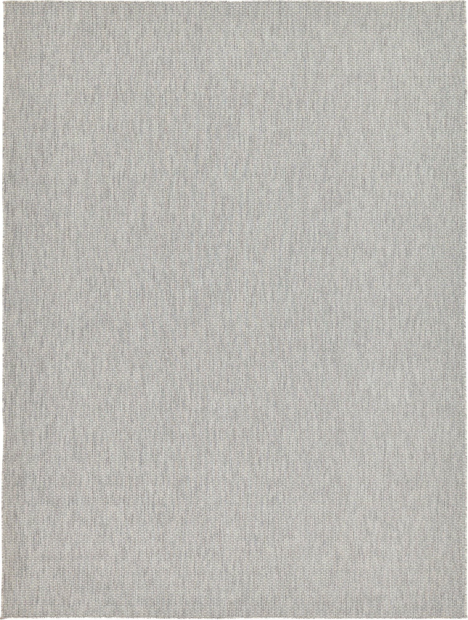 Unique Loom Collection Casual Transitional Solid Heathered Indoor/Outdoor Flatweave Area Rug (9' X 12' Rectangle, Light Gray/Ivo