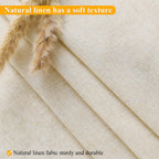 Jowels Linen No Hook Shower Curtain And Liner, Beige No Hooks Shower Curtain Set Top See Through Shower Curtain With Snap In Lin