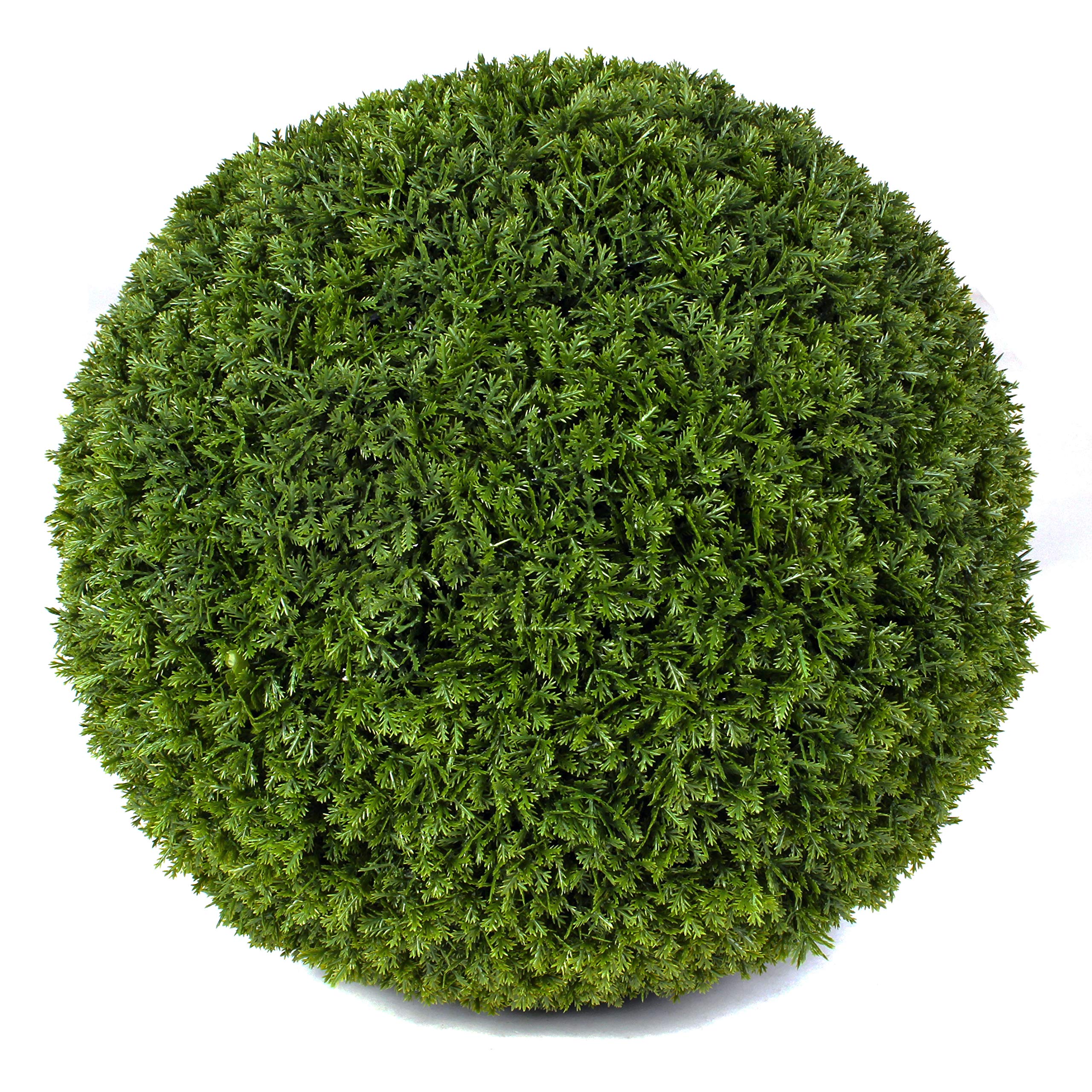 3rd Street Inn XL Cypress Topiary Ball - Artificial Plant Set - Indoor/Outdoor Wedding Party Decor - Faux Foliage Garden Sphere 