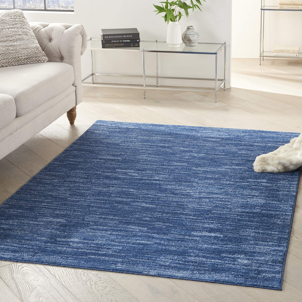 Nourison Essentials Indoor/Outdoor Navy Blue 4' X 6' Area Rug, Easy -Cleaning, Non Shedding, Bed Room, Living Room, Dining Room, Backyard, Deck, Patio (4X6)