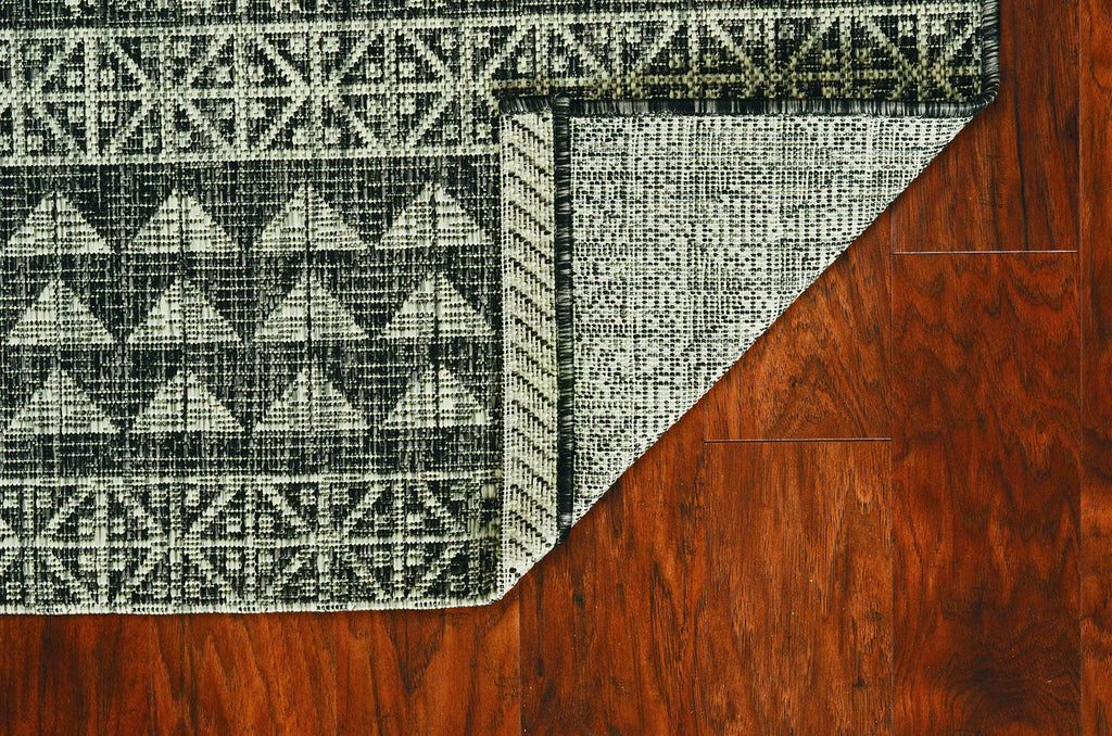 HomeRoots 5' X 8' Charcoal Aztec Pattern Rug