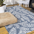 JONATHAN Y SMB119B-6 Nevis Palm Frond Navy/Ivory 6 ft. x 9 ft. Indoor/Outdoor Area Rug, Pet Friendly, Non-Shedding, Stain Resist