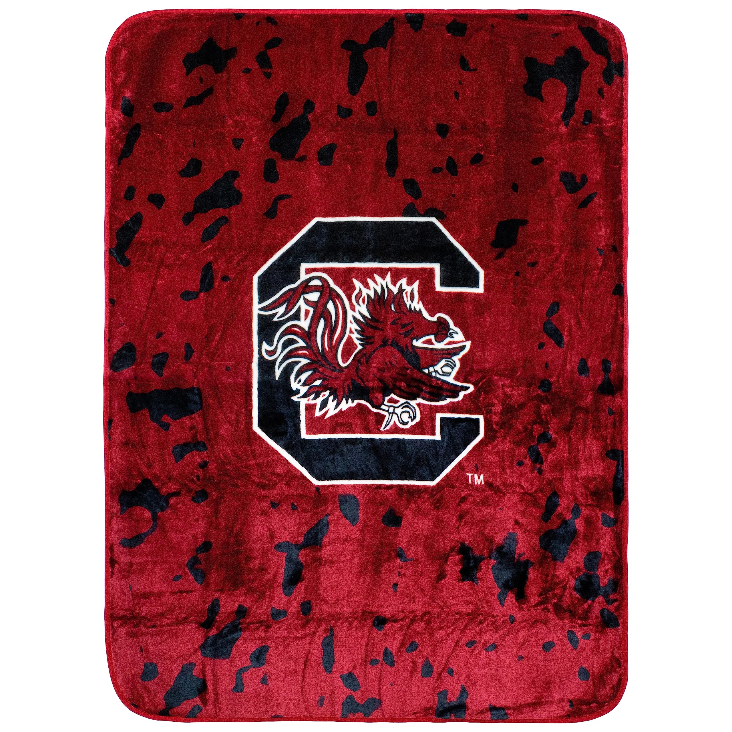 College Covers Everything Comfy South Carolina Gamecocks Soft And Warm Huge Raschel Throw Blanket, 86' X 63'