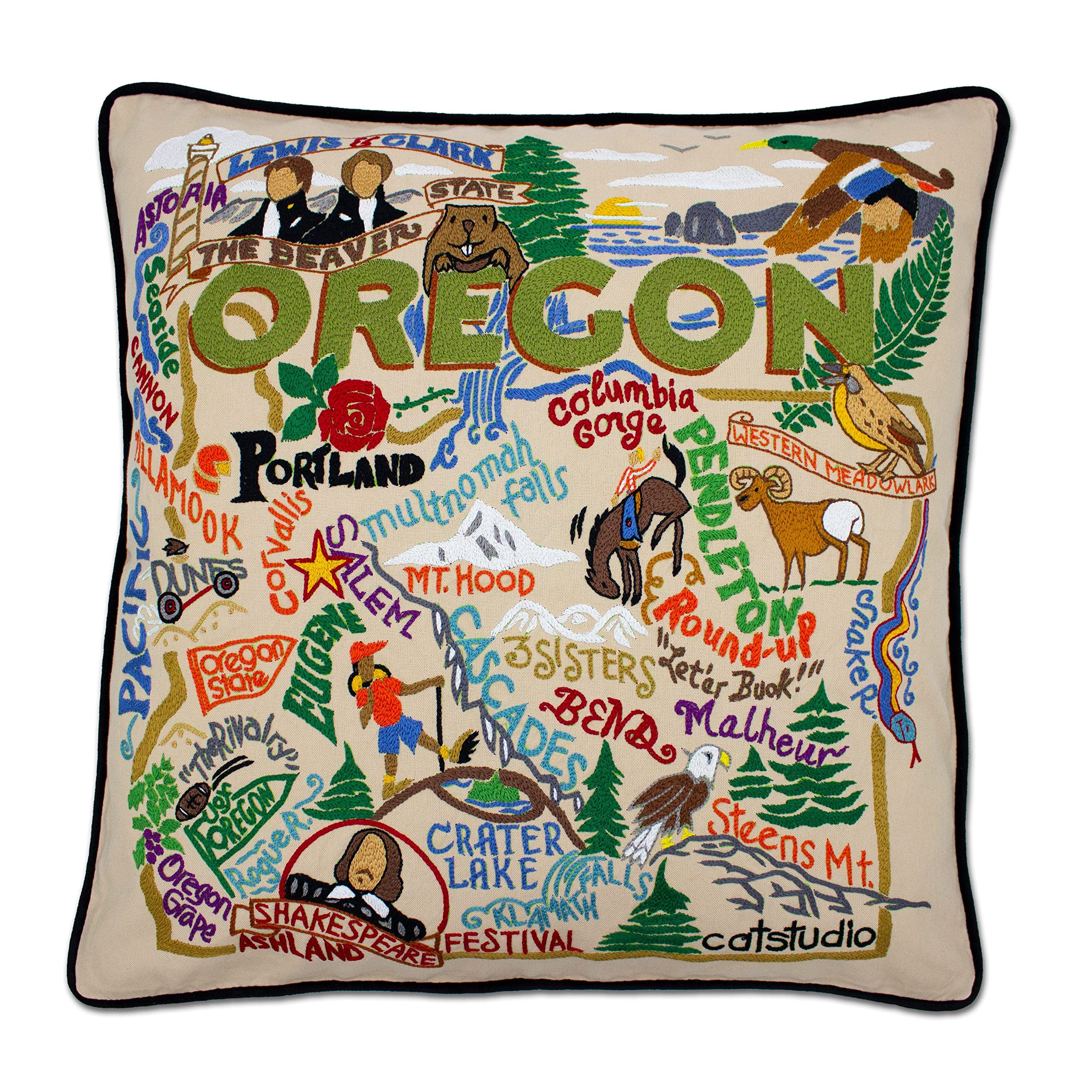 Catstudio Oregon Embroidered Decorative Throw Pillow