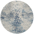 Addison Rugs Indoor/Outdoor Accord Aac35 Blue Washable 8' X 8' Indoor Outdoor Round Rug, Easy Clean, Machine Washable, Non Shedding, Bedroom, Living Room, Dining Room, Kitchen, Patio Rug