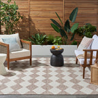 Nourison Positano Indoor/Outdoor Beige 6' X 9' Area Rug, Easy Cleaning, Non Shedding, Bed Room, Living Room, Dining Room, Backyard, Deck, Patio (6X9)