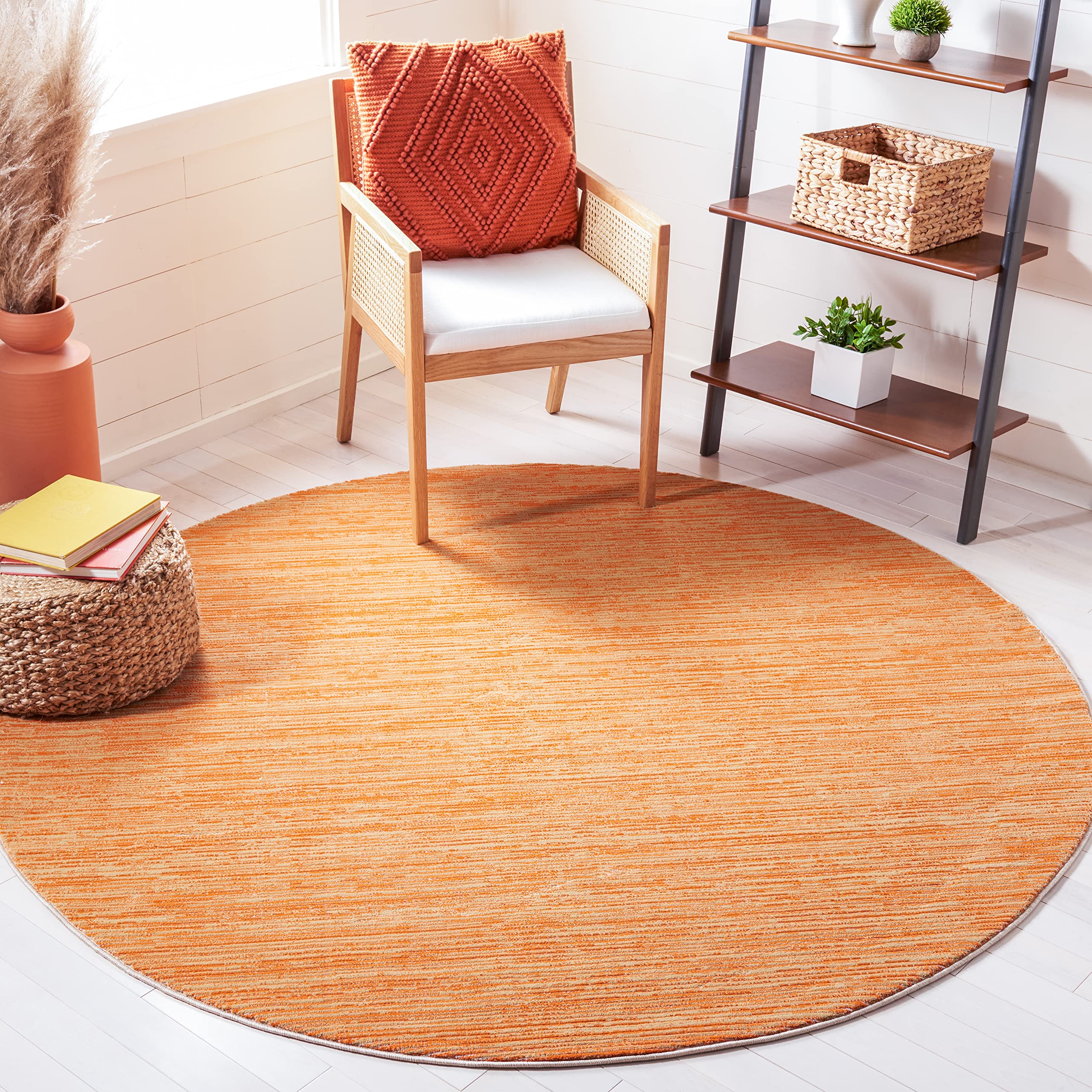 SAFAVIEH Vision Collection 3 Round Orange VSN606P Modern Ombre Tonal Chic Non-Shedding Area Rug