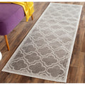 SAFAVIEH Amherst Collection Runner Rug - 23 x 15, Grey & Light Grey, Moroccan Geometric Design, Non-Shedding & Easy Care, Idea