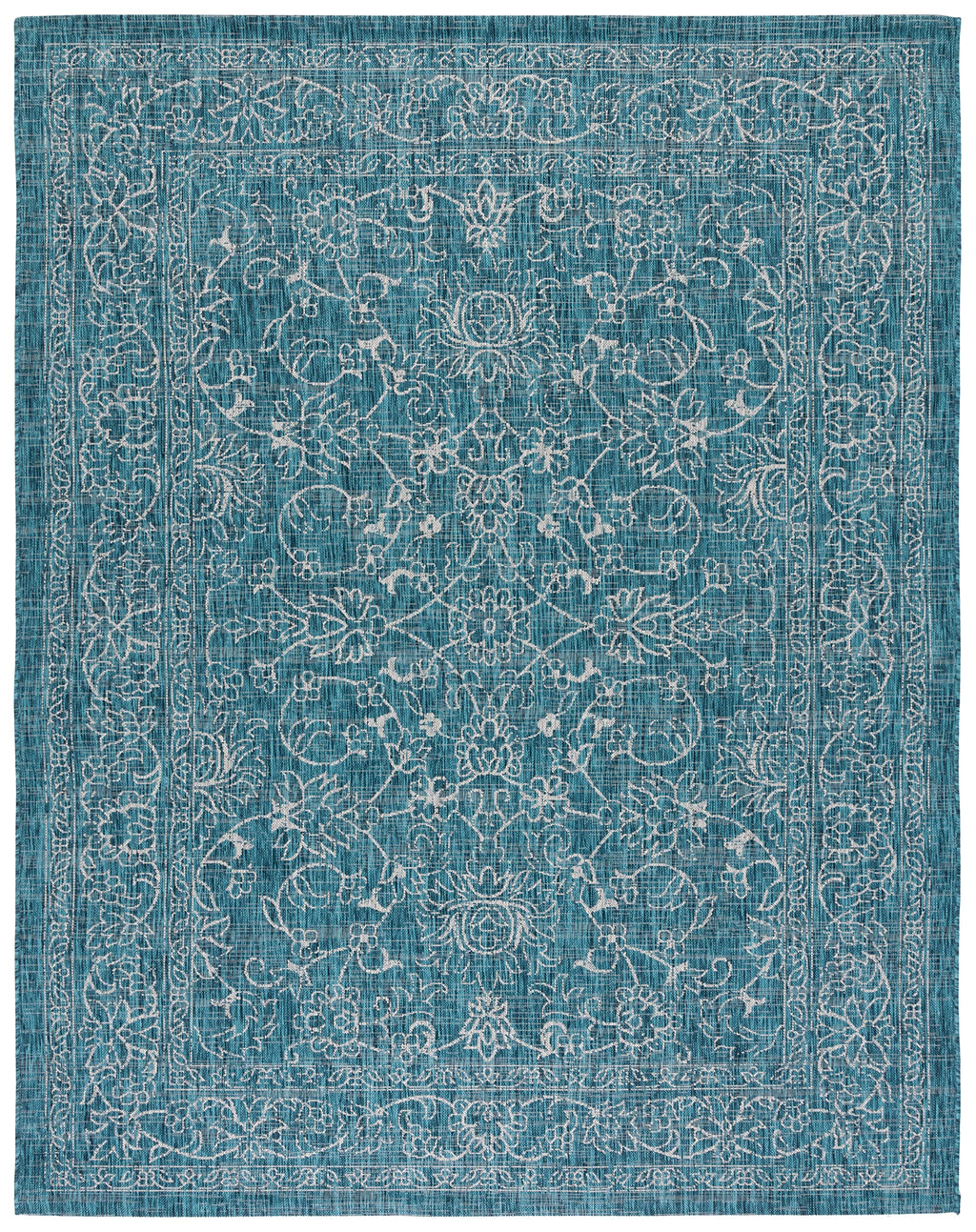 Safavieh Courtyard Collection Area Rug - 9' X 12', Turquoise, Non-Shedding & Easy Care, Indoor/Outdoor & Washable-Ideal For Patio, Backyard, Mudroom (Cy8680-37221)
