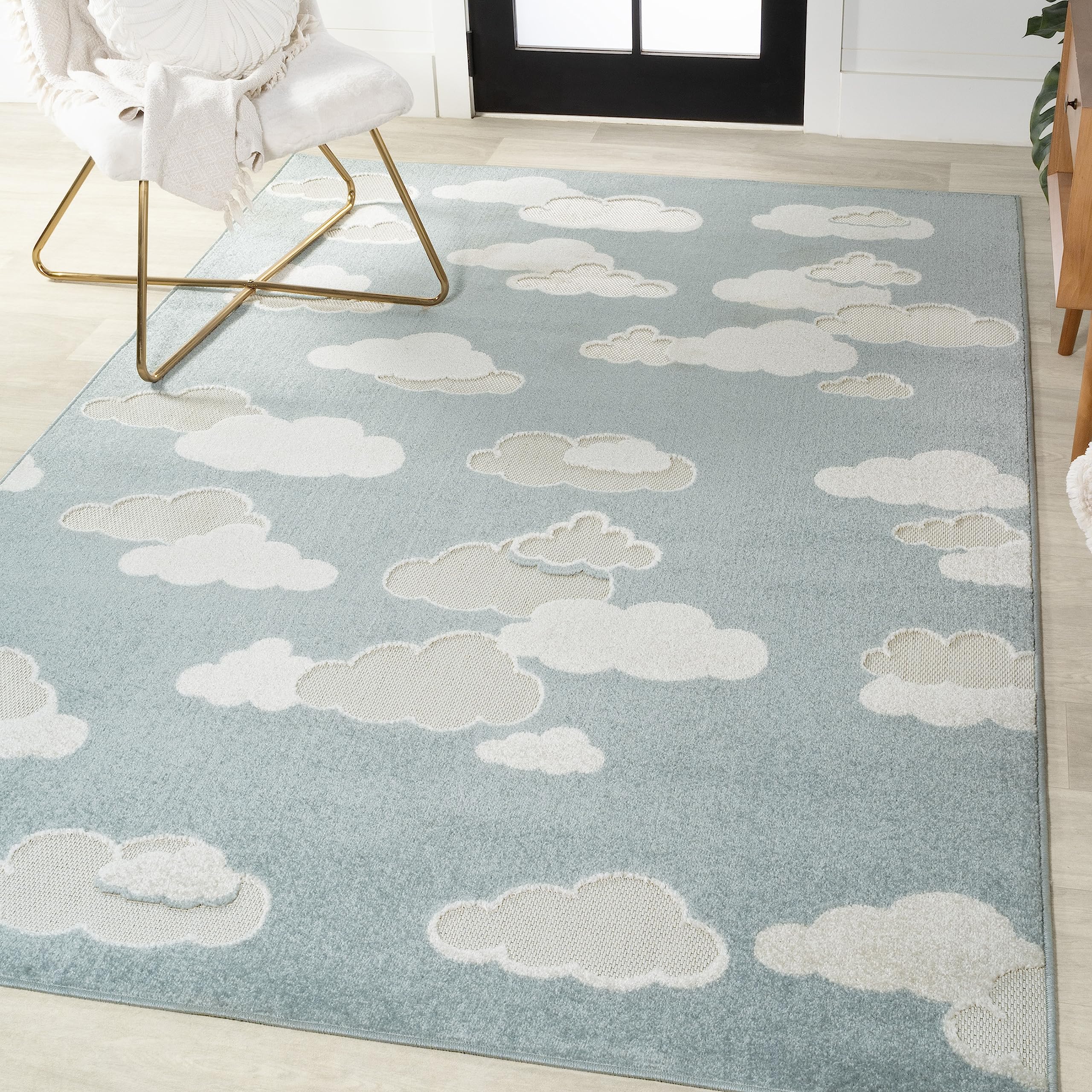 JONATHAN Y SCN105A-3 Hedwig High-Low Youth Cloud Scandi Rug Indoor/Outdoor Area Rug, Kids, Modern, Cottage, Transitional for Bed