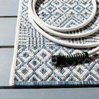 Safavieh Courtyard Collection 6'7' X 9'6' Blue / Navy Cy8235 Indoor/ Outdoor Patio Backyard Mudroom Area Rug