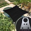 Amgo 19' X 32' Black Rectangle/Square Super Ring Sun Shade Sail Order To Make Upf50+ Agsrr Canopy Awning Shades For Patio, 98% U