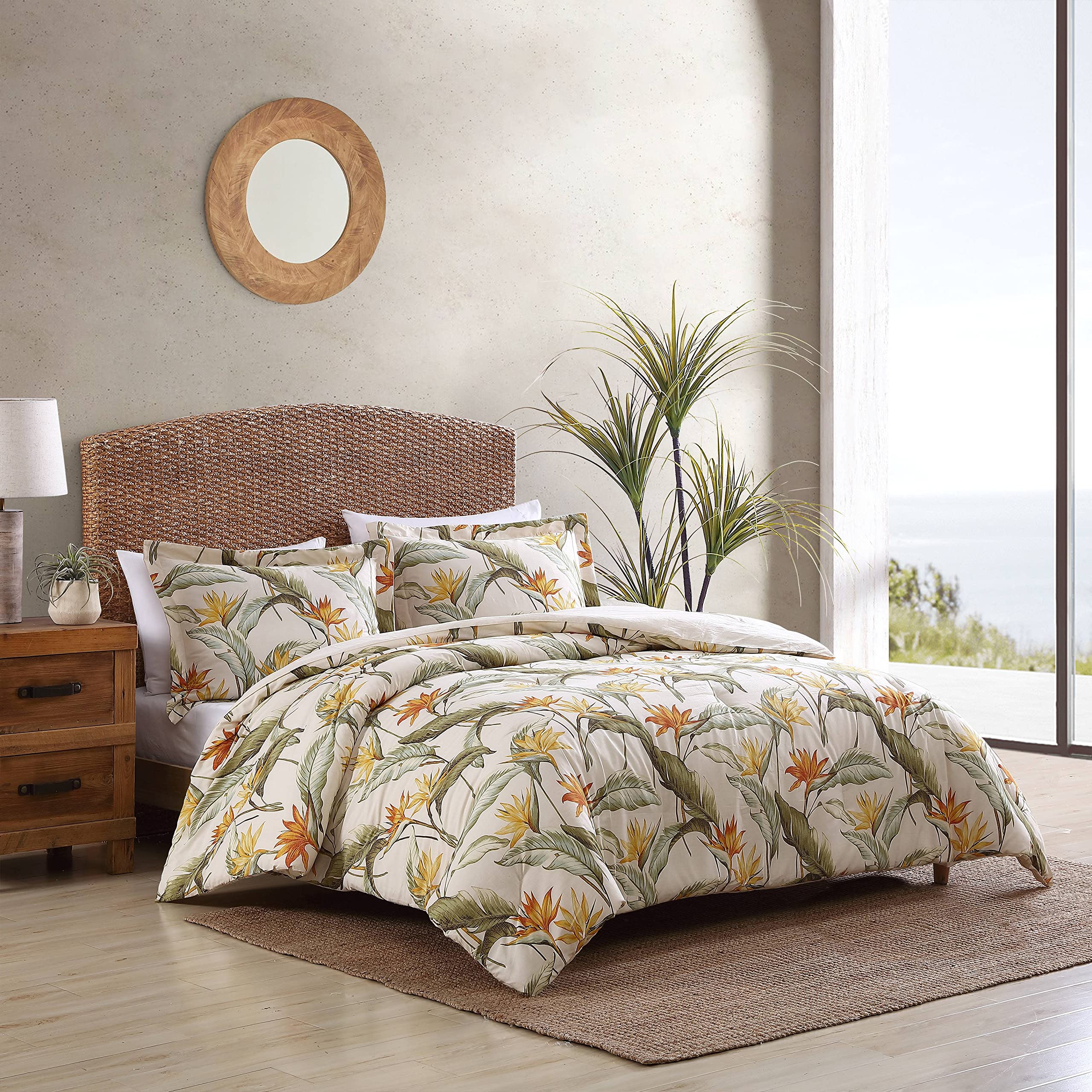 Tommy Bahama - Queen Duvet Cover Set, Cotton Bedding With Matching Shams & Button Closure, All Season Home Decor (Birds Of Parad