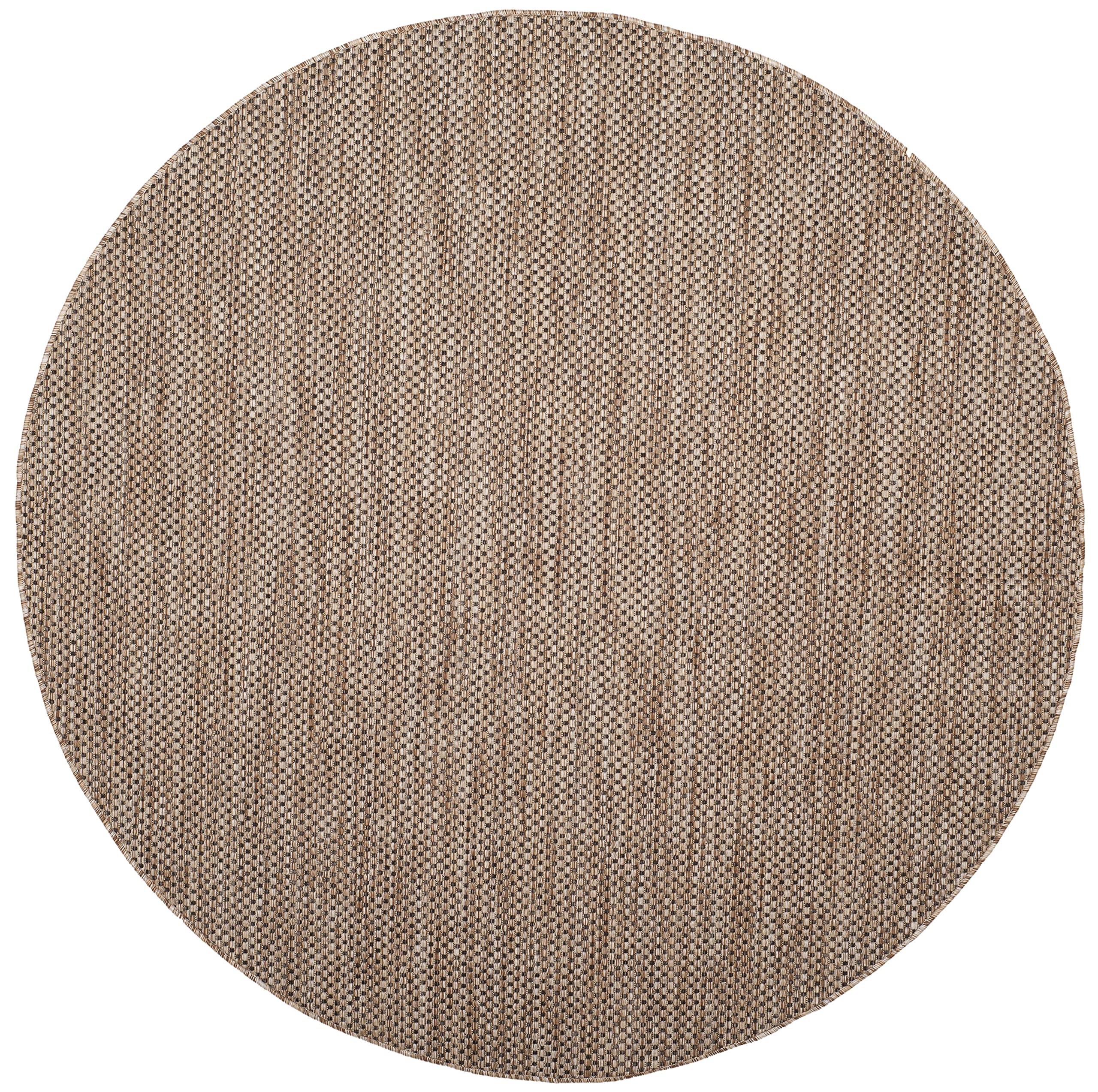 Safavieh Courtyard Collection 7'1' Round Natural/Black Cy8521 Indoor/ Outside Waterproof Easy Cleansingpatio Backyard Mudroom Area Mat