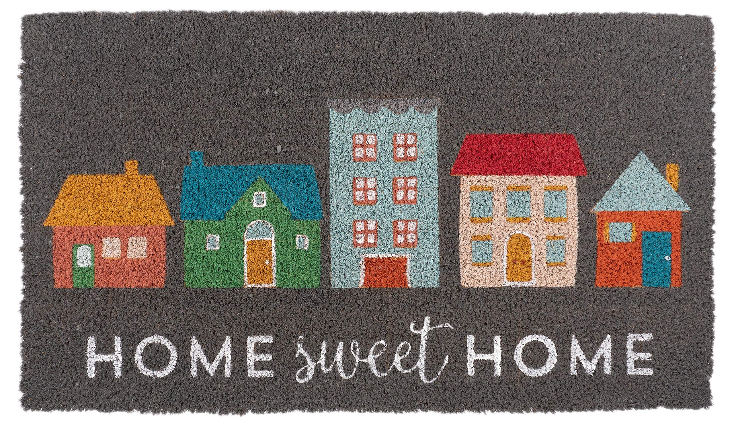 Kaf Home New Coir Doormat, Heavy-Duty, Weather Resistant, Non-Slip Pvc Backing, Indoor And Outdoor Use, Home Sweet Home