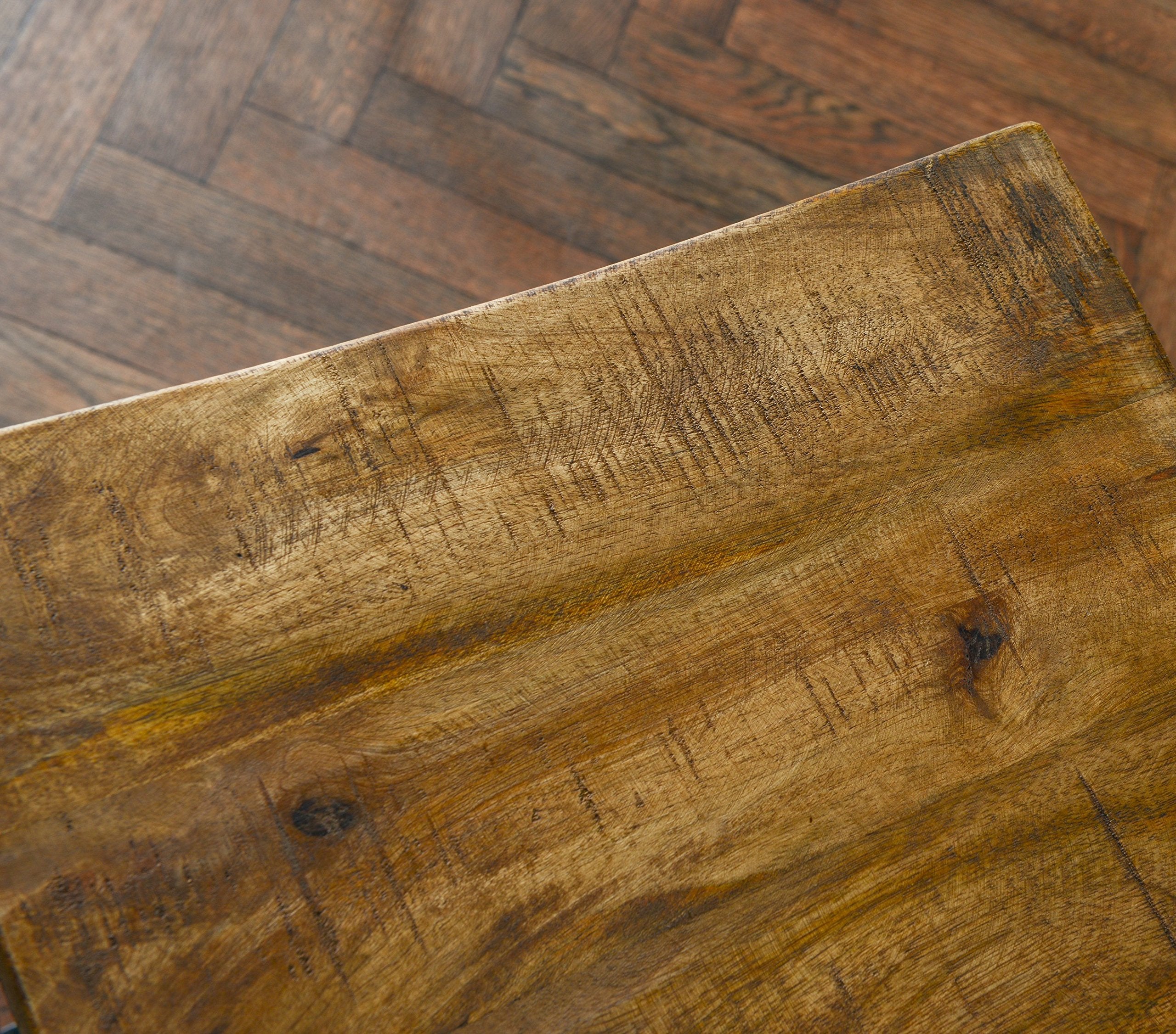 Kosas Home Pl12903 Davie Barstool, 30&quot;, Hand-Distressed Natural Finish With Black Base