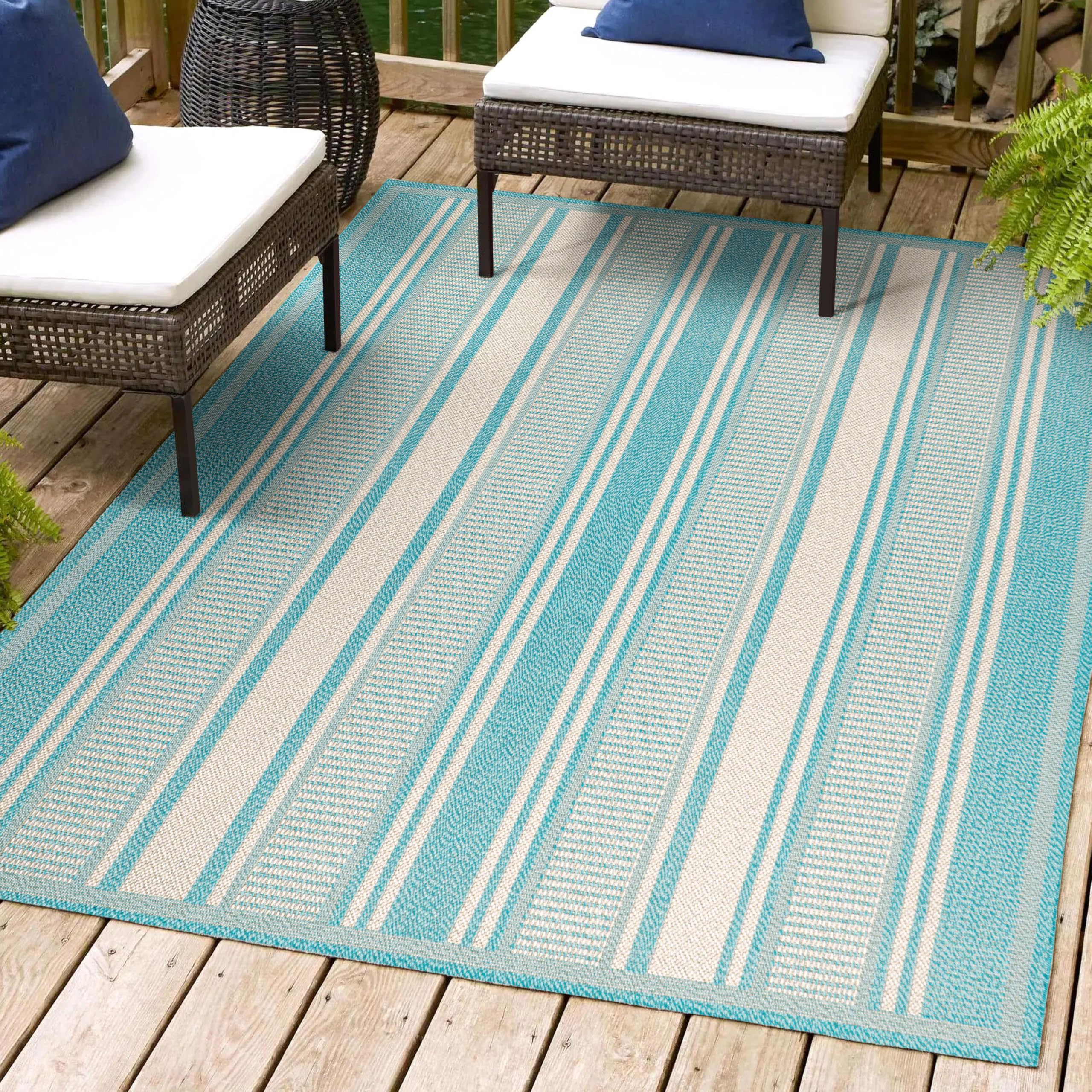 Jonathan Y Smb202A-5 Haynes Modern Double Stripe Indoor Outdoor Farmhouse Transitional Area Rug,High Traffic,Kitchen,Living Room