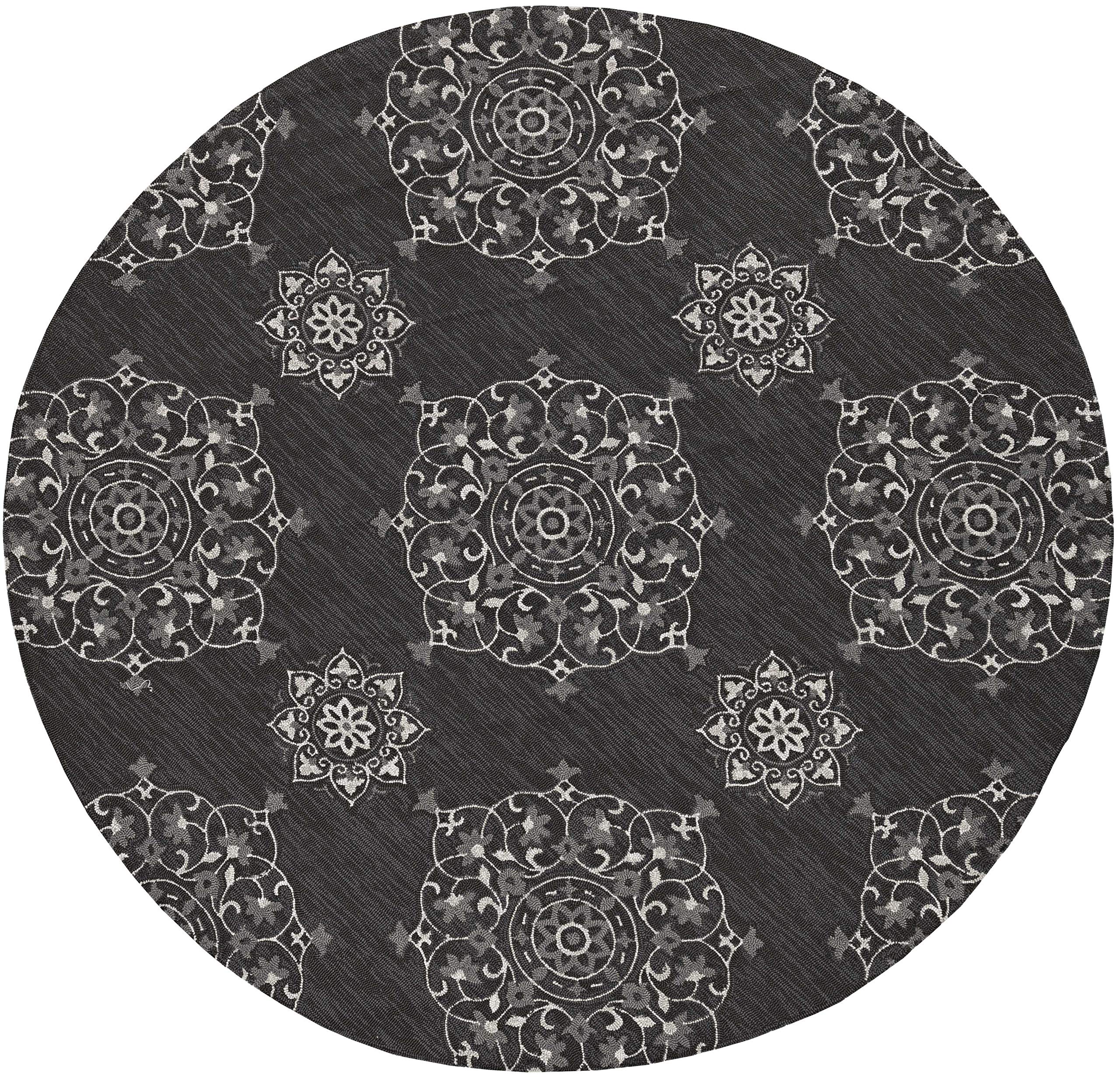 HomeRoots 90 X 114 Charcoal Polypropylene Rug