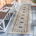 Safavieh Veranda Collection 2'3' X 12' Ivory / Slate Ver099 Boho Indoor/ Outdoor Non-Shedding Easy Scrubbing Patio Backyard Porc