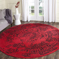 SAFAVIEH Adirondack Collection Area Rug - 8 Round, Red & Black, Oriental Distressed Design, Non-Shedding & Easy Care, Ideal for