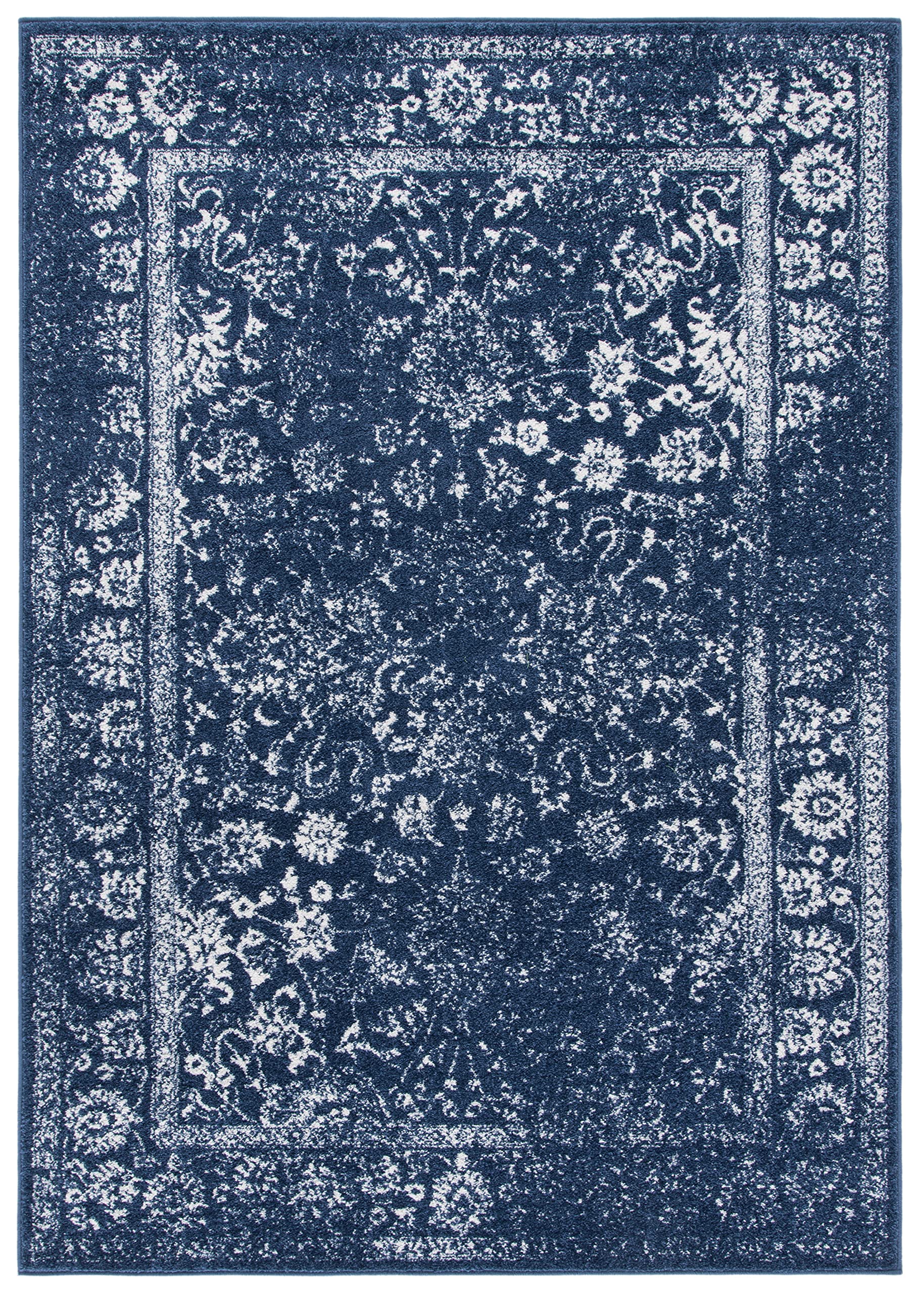 SAFAVIEH Adirondack Collection Accent Rug - 26 x 4, Navy & Ivory, Oriental Distressed Design, Non-Shedding & Easy Care, Ideal 