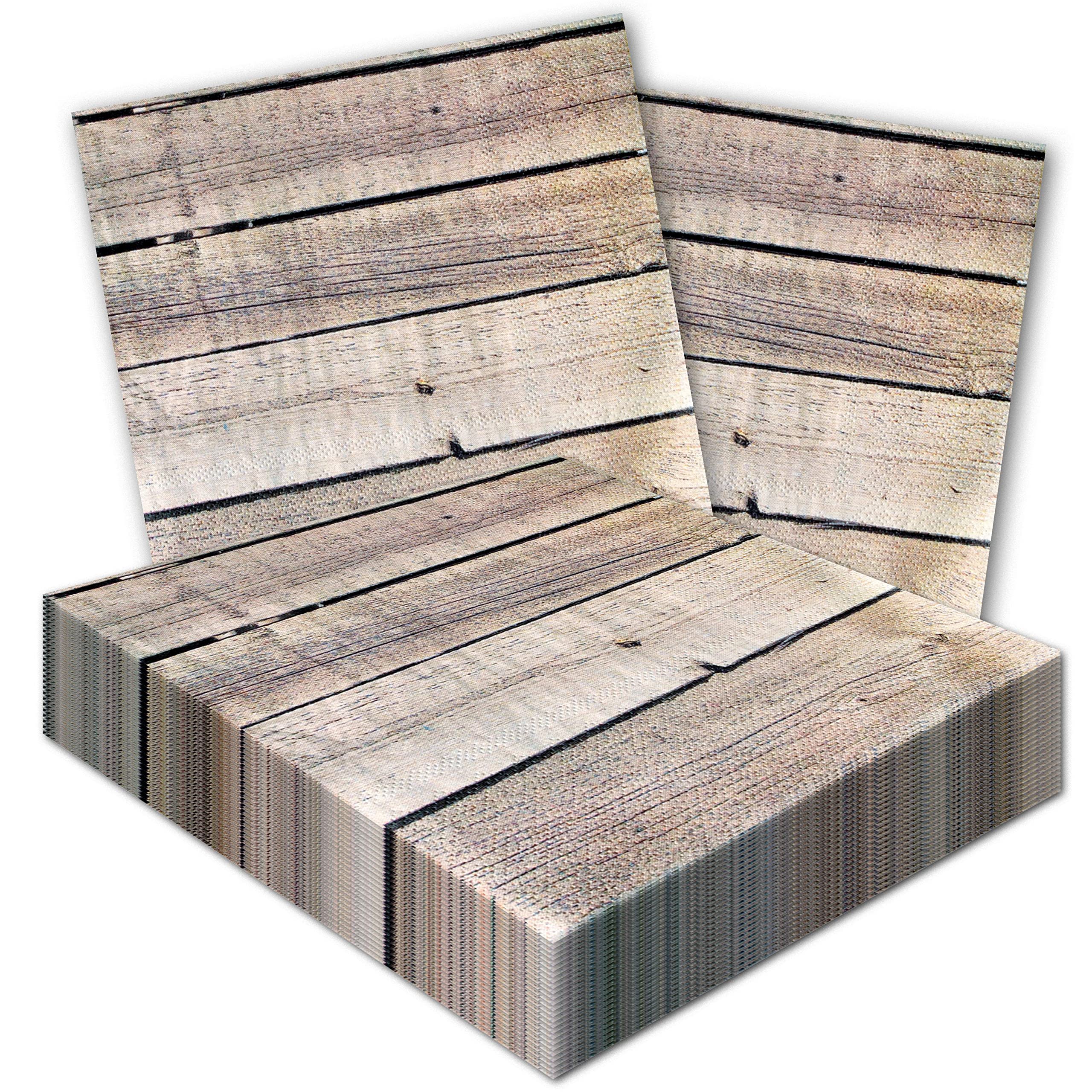 Havercamp Barnwood Luncheon Napkins (32 pcs.)! 32 Authentic Farm Table Large Napkins. 6.5 inch Square (folded) in Rustic Barnwoo