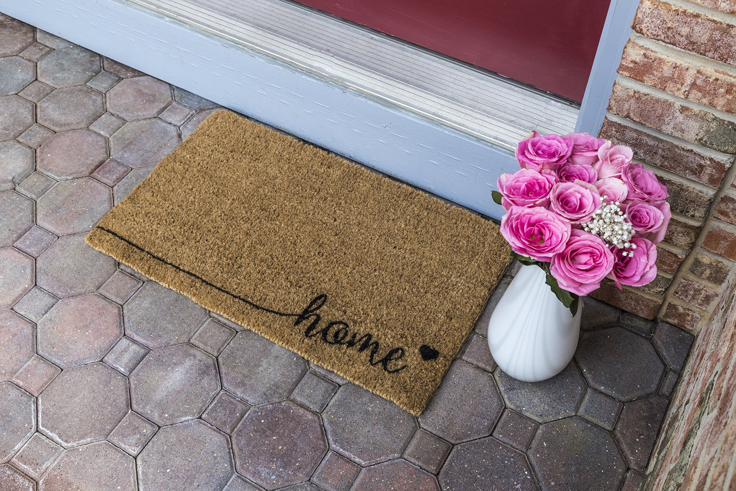 Entryways Home , Hand-Stenciled, All-Natural Coconut Fiber Coir Doormat 18' X 30' X .75'