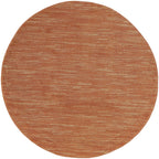 Nourison Essentials Indoor/Outdoor Rust 8' X Round Area Rug, Easy Cleaning, Non Shedding, Bed Room, Living Room, Dining Room, Backyard, Deck, Patio (8 Round)
