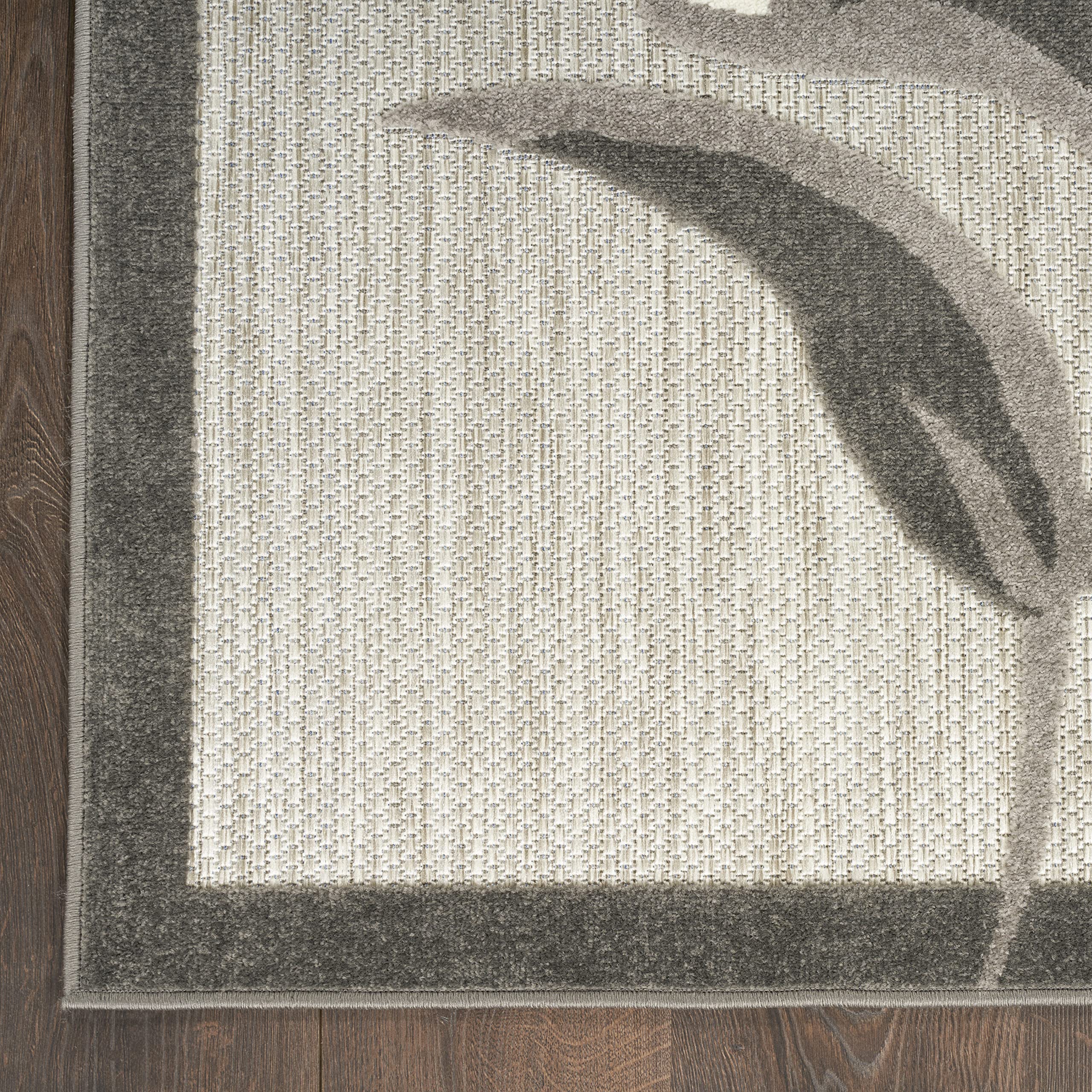 Nourison Aloha Outdoor Beige 2'3' X 12' Area Rug, Easy Cleaning, Non Shedding, Bed Room, Living Room, Dining Room, Deck, Backyard, Patio (2X12)