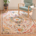 SAFAVIEH Crystal Collection Area Rug - 5 x 8, Light Blue & Grey, Medallion Distressed Design, Non-Shedding & Easy Care, Ideal 
