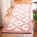 SAFAVIEH Chelsea Collection Runner Rug - 26 x 10, Ivory & Rose, Hand-Hooked French Country Wool, Ideal for High Traffic Areas 