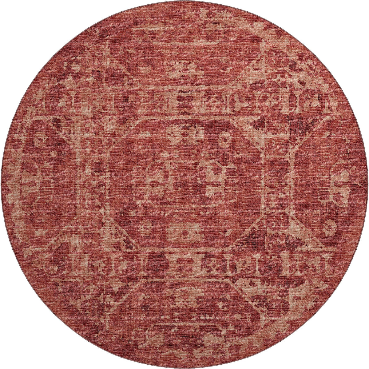 Aberdeen Ab2 Red 8' X 8' Round Rug