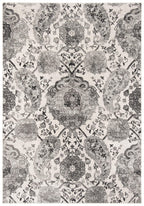 Safavieh Madison Collection Area Rug - 5'3'' X 7'6'', Cream & Silver, Boho Chic Glam Paisley Design, Non-Shedding & Easy Care, I
