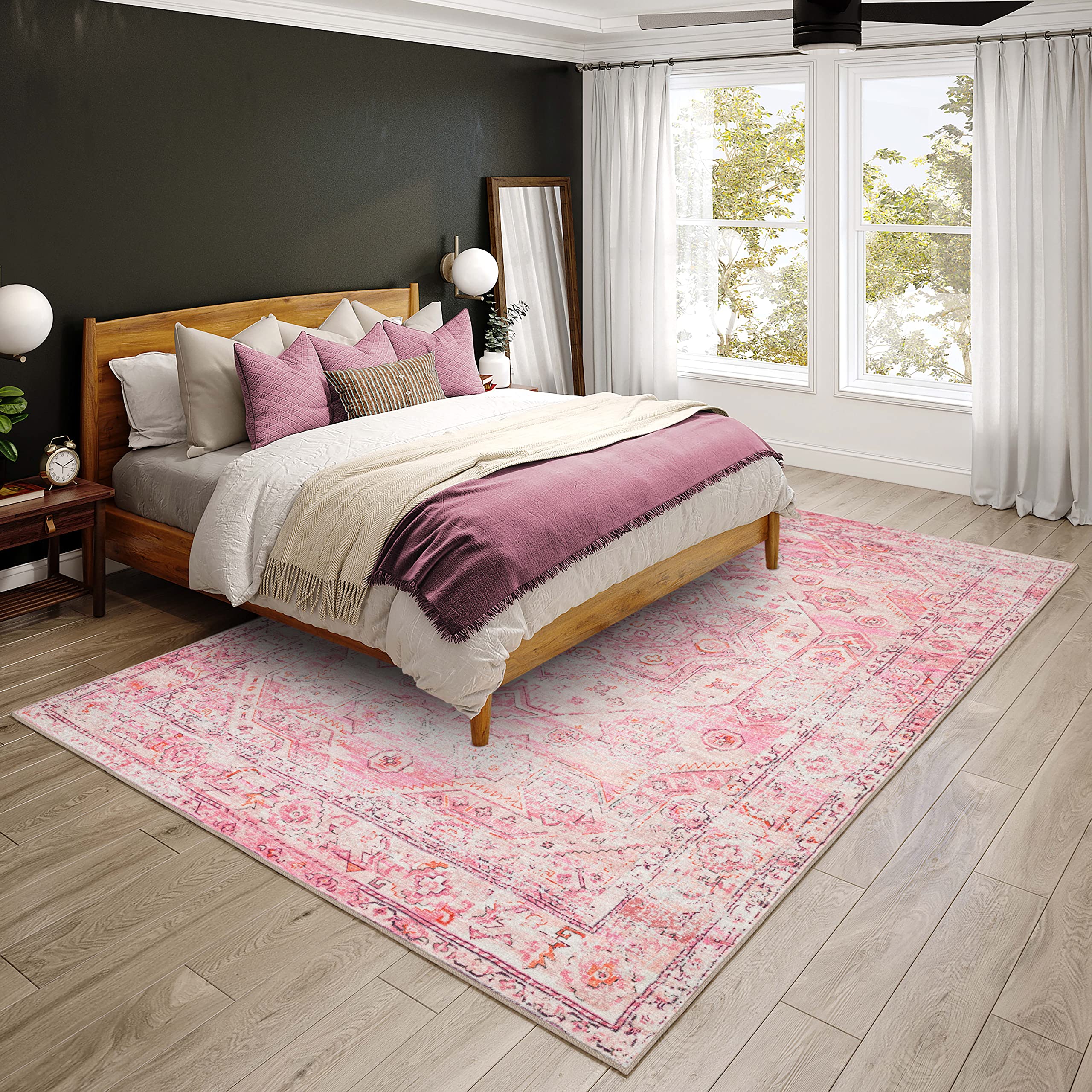 Dalyn Rugs Jericho Jc5 Rose 8' X 10' Rectangle Soft Area Rug, Easy Clean, Non Shedding, Bedroom, Entry, Living Room, Dining Room, Kitchen Rug