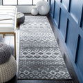 SAFAVIEH Amsterdam Collection Runner Rug - 23 x 12, Dark Grey & Light Grey, Moroccan Boho Design, Non-Shedding & Easy Care, Id