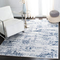 SAFAVIEH Amelia Collection Accent Rug - 4 x 6, Ivory & Navy, Modern Abstract Design, Non-Shedding & Easy Care, Ideal for High 
