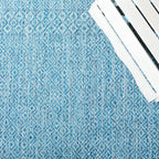 Safavieh Courtyard Collection 6'7' Square Aqua/Navy Cy8235 Indoor/ Outside Waterproof Easy Cleansingpatio Backyard Mudroom Area Mat