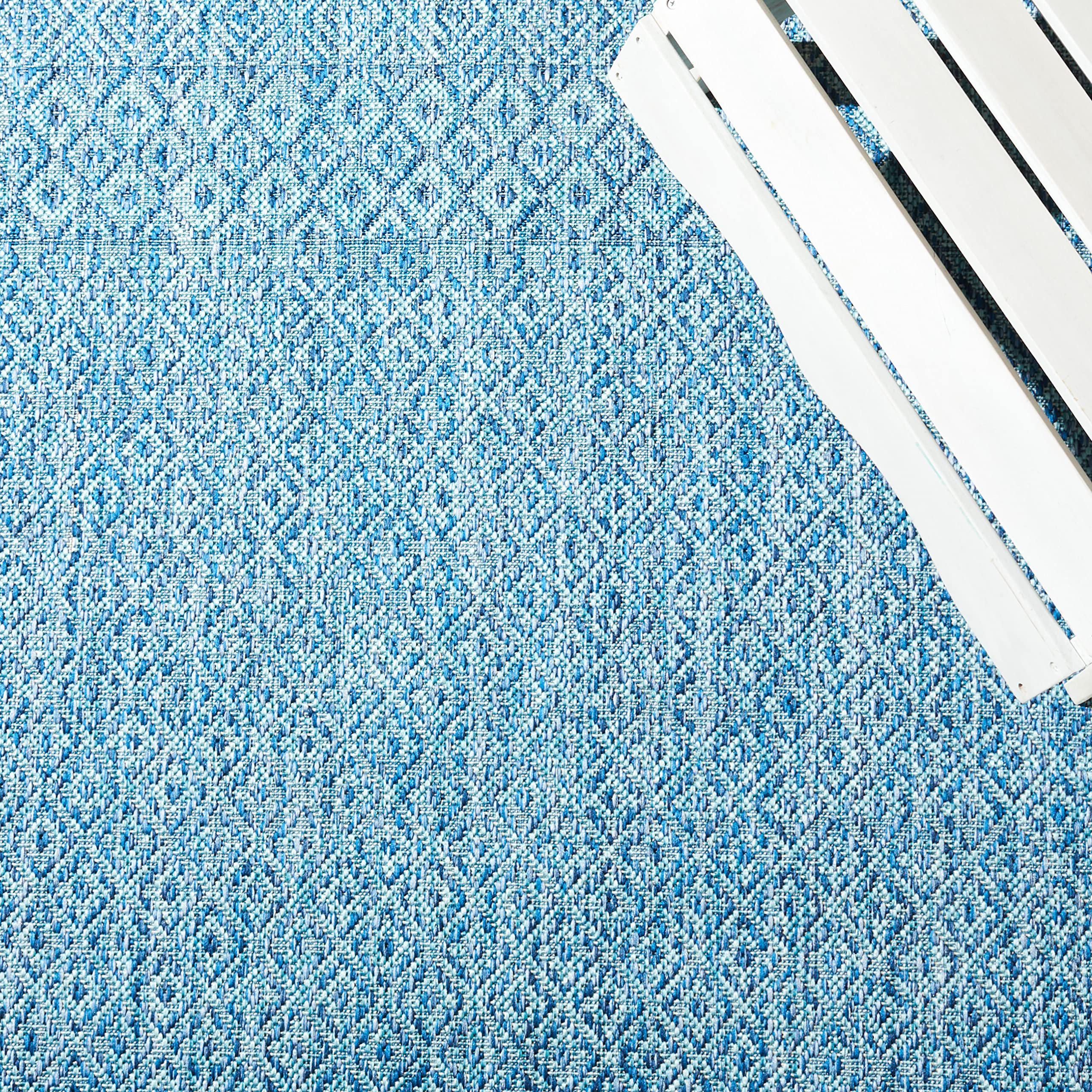 Safavieh Courtyard Collection 6'7' Square Aqua/Navy Cy8235 Indoor/ Outside Waterproof Easy Cleansingpatio Backyard Mudroom Area Mat