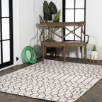 Jonathan Y Smb108I-8 Ourika Moroccan Geometric Textured Weave Indoor Outdoor Area-Rug, Bohemian Coastal Traditional Easy-Cleanin