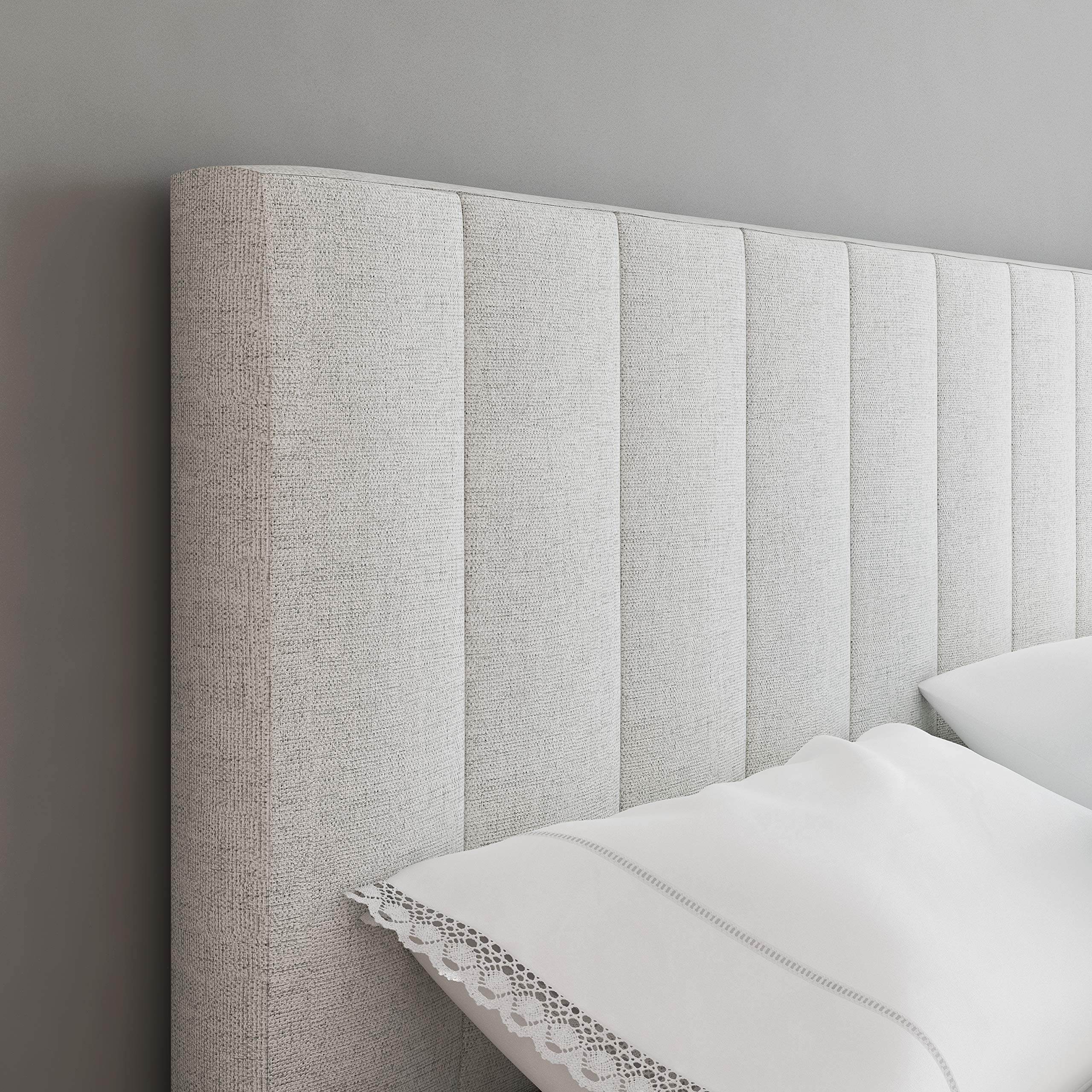 Boyd Sleep Leah Upholstered Vertical Tufted Platform Bed Frame - Thumbnail 3